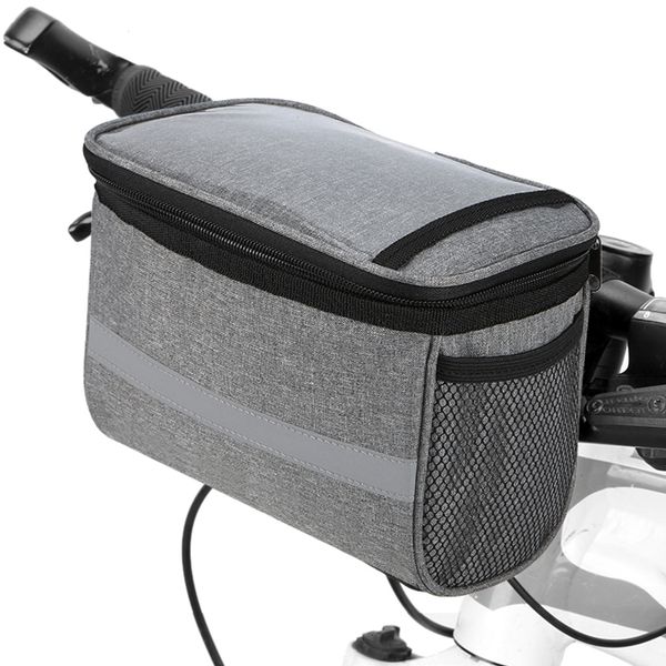 Borse laterali Borse da bicicletta Borsa anteriore isolata per bicicletta Borsa da manubrio per bici MTB Cestino Borsa termica Borsa termica con striscia riflettente 230725