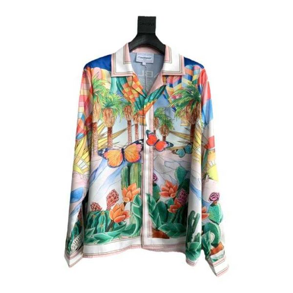 Casablanca Button Up рубашка Dream Butterfly Hot Air Balloon Lazy Holiday Style Thin Rush American Loak Riserts