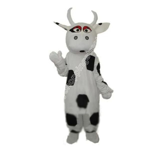 Nuovo adulto Black Dot Cow Costume della mascotte Tema del fumetto vestito operato Annuncio Abbigliamento costume Gioca vestito