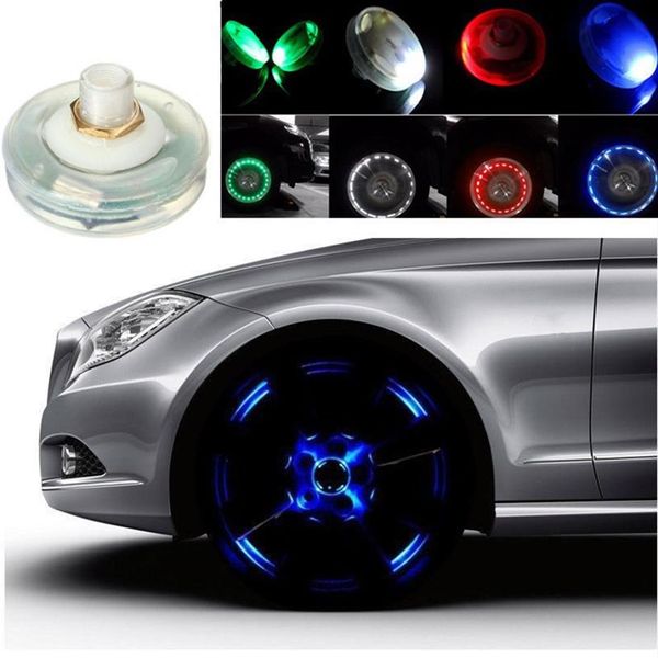 2PCS Decor Lampada Valvole Accessorio auto Auto Moto Luce ruota Tappi aria Car-styling Tappi valvola pneumatici Energia solare LED Light299z