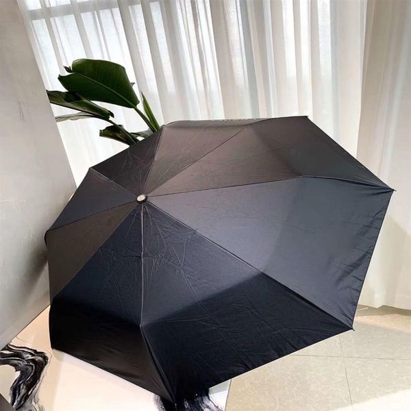 C Classic 3 Fold Full-automatic Black Umbrella 2020 Guarda-sol de estilo mais recente com caixa de presente e bolsa de couro para cliente VIP 213L