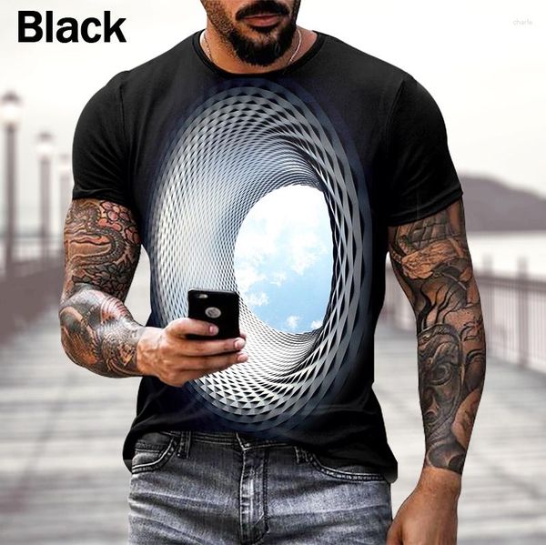 T-shirt da uomo T-shirt divertente personalizzata Fashion 3D Sky Print Casual Cool Tops