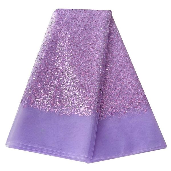 Tissu Dentelle Tulle Paillettes Strass Soirée Perlée Vêtements 2023 Quotidien Africain 5 Mètres Matériel Nigérian Demoiselles D'honneur Fête De Mariage Filet Broderie YQ-7006