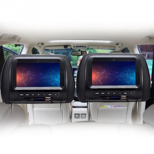 Tela LED TFT de 7 polegadas Monitores de carro MP5 player Monitor de encosto de cabeça Suporte AV USB Multimídia Alto-falante FM Car DVD Display Vídeo 720P1250z