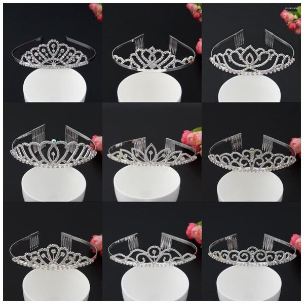 Fermagli per capelli Accessori per corona da principessa Tiara da sposa Fascia per capelli da donna Bambini Ragazze Strass Crystal Fashion Party Regali di nozze