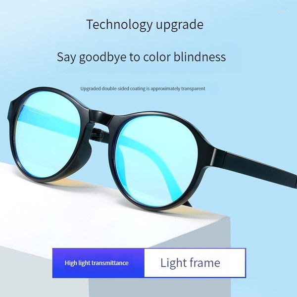 Güneş gözlüğü iş katlanmış renk körlüğü gözlükleri erkekler taşınabilir kırmızı yeşil renk kör düzeltici renk körü test ehliyet adamı