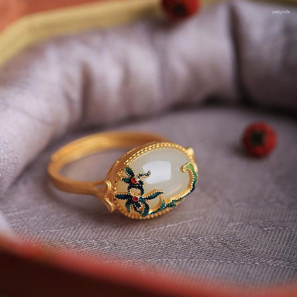 Кластерные кольца тайский серебряный ретро -корт в этническом стиле пустые цветы серьги обручи для женщин изящное дизайнер