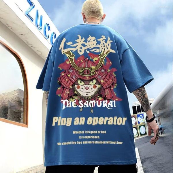 Herren T-Shirts The Samurai Anime Graphic Shirt Homme Sommer Lustige Mode Y2K T Tops Hip Hop Unisex Kleidung Streetwear T-Shirt