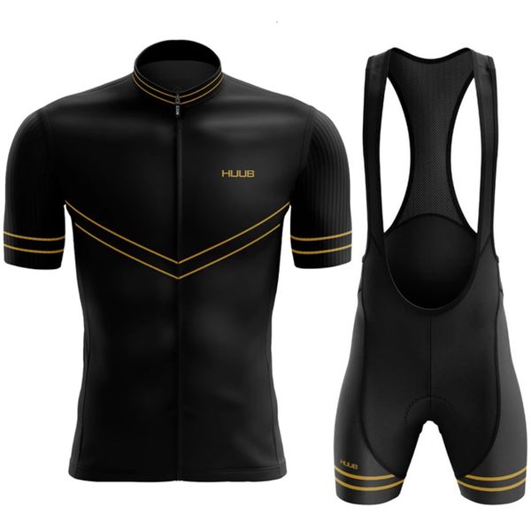 Conjuntos de Camisas de Ciclismo HUUB Conjunto de Equipe Homem Bicicleta Manga Curta Bicicleta Conjunto de Roupas Mtb Bicicletas Vestir Triatlo Uniforme Maillot 230725