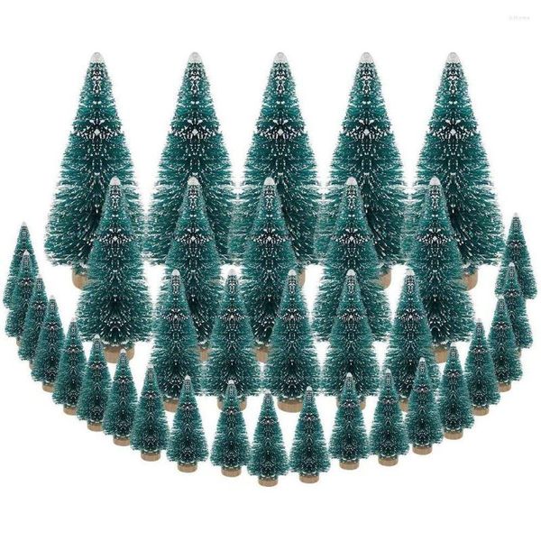 Dekorative Blumen, 35 Stück, Miniatur-künstliche Schnee- und Frostbäume, Kiefernholz, für Weihnachten, DIY, Basteln, Party-Dekoration (4 Größen)