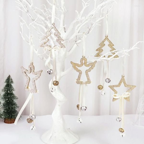 Parti Malzemeleri 2023 Noel Ağacı Süsleri Angel Star Bell Asılı Kolye Dekorasyonları Ev için Noel Noel Dekoru