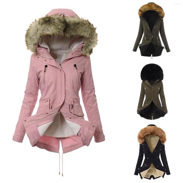 Frauen Daunen Winter Mantel Frauen Outwear Plus Größe Weibliche Warme Jacke Pelz Gefüttert Graben Mit Kapuze Dicken Mantel Kleidung