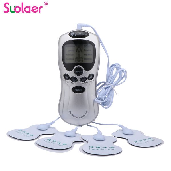 Massageador facial para cuidados de saúde, máquina de terapia digital, tela LCD, corpo inteiro, 4 almofadas, massageador fino, acupuntura, massageador corporal, pescoço, elétrico, DEZENAS EMS 230726