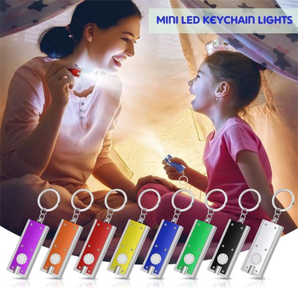 500 teile/los Kostenloser Versand Neue Ankunft Mini Flash Licht Taschenlampe LED Lampe Schlüsselring Wandern Camping Mix farben Farben JL1700
