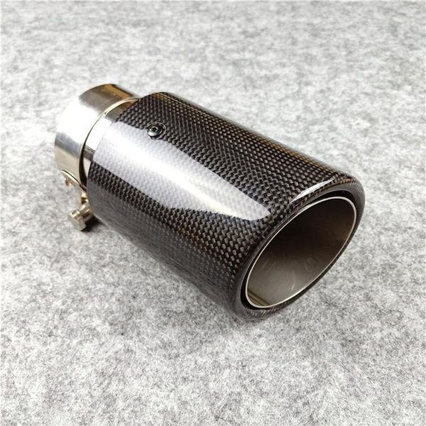 1 pezzo lunghezza 170mm tubo di scarico auto universale nero lucido aggraffatura AK sostituzione ugelli in fibra di carbonio Akrapovic acciaio inossidabile301I