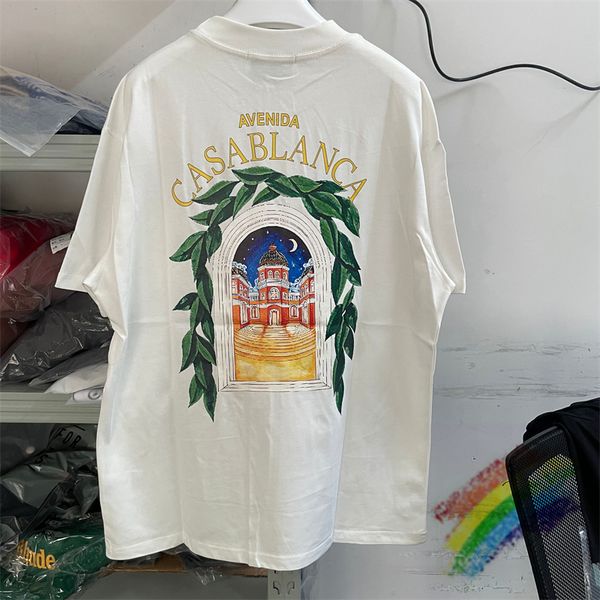 T-shirt da uomo Castle Casablanca T Shirt Uomo Donna Bianco Nero T-shirt oversize Top Tees 230725