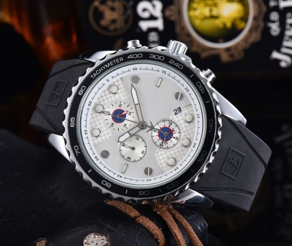 2023 Новый верхний бренд черный силиконовый Quartz Fashion Mens Time Time Watch Auto Date Men Designer Watch Оптовые мужские подарки. Начатые часы 02