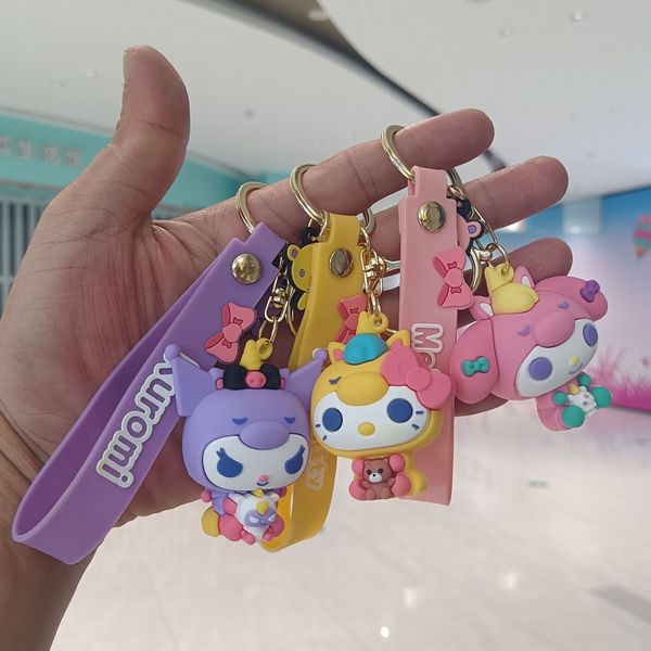 Vários estilos novo chaveiro bonito Kuromi para mulheres masculinas bolsa de carro moda chaveiro pingente Cinnamoroll acessórios presentes para crianças recompensa 2292