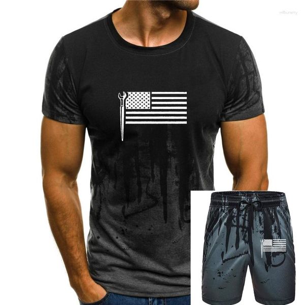 Herren Trainingsanzüge Double Side Ironworker Us Flag T-Shirt American Ironworkers Shirt USA Ironworking 2023 Männer O-Neck Tops T-Shirts