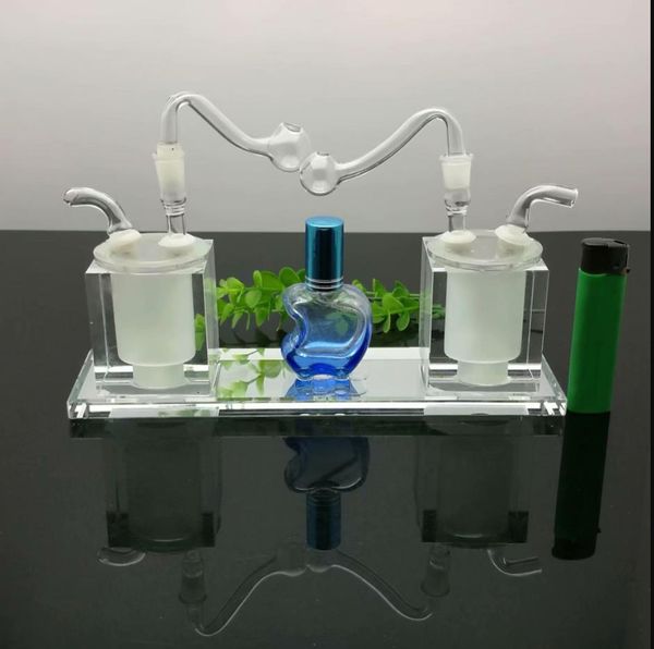 Glaspfeifen Rauchen geblasener Wasserpfeifen Herstellung mundgeblasener Bongs Heißverkaufte Doppelkristallkessel und Wasserpfeifenkessel