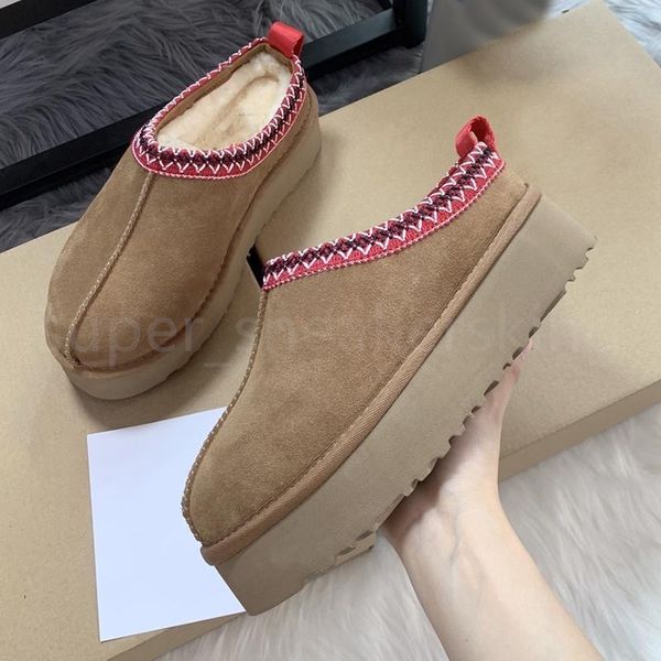 Botas de tornozelo australianas femininas fofas botas de neve designer moda chinelos de pele tornozelo curto mini plataforma caqui preto ao ar livre tênis com caixa