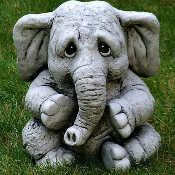 Dekorative Objekte Figuren Elefant Statue Tier Harz Kunst niedlich Outdoor Garten Ornament Skulptur Home Decor Dekoration FU 230725