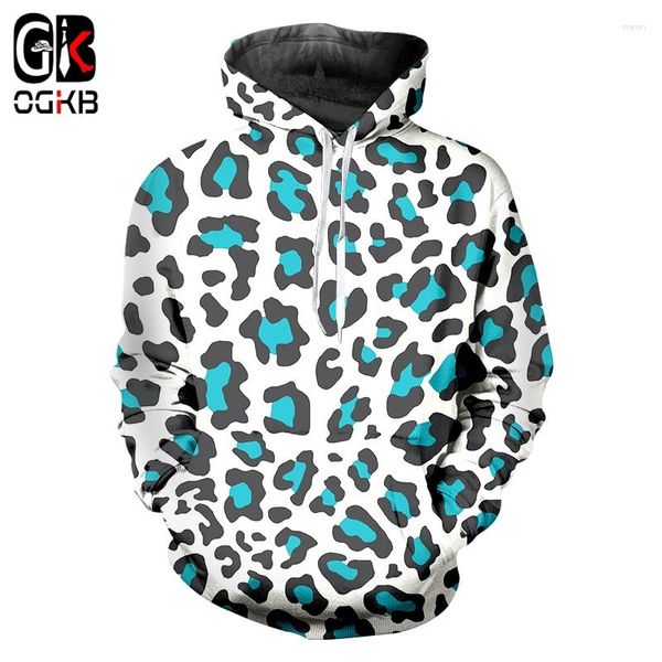 Erkek Hoodies Ogkb Erkekler Moda Kapşonlu Polka Dot 3D Külot Baskı Mavi Lepopard Sokak Giyim Büyük Boyut Kıyafet Kış