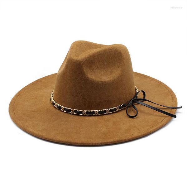 Berets Damen Britischer Zylinderhut Hüte für Männer Panama Jazz Luxus Fedora Golfkappe Damenmode Wildleder Cowboy Schwarz