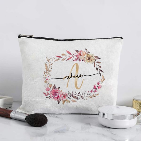 Персонализированная макияжная сумка на заказ на заказ с названием Bridal Cosmetic Case Monogram Tavelies Scouch Wendding Gifts для подружки невесты
