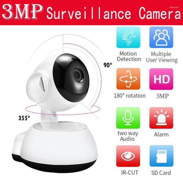 Camcorders v380 3MP Wi -Fi Wireless Security Superance Camera HD 1080p IR Полный цветный вид.