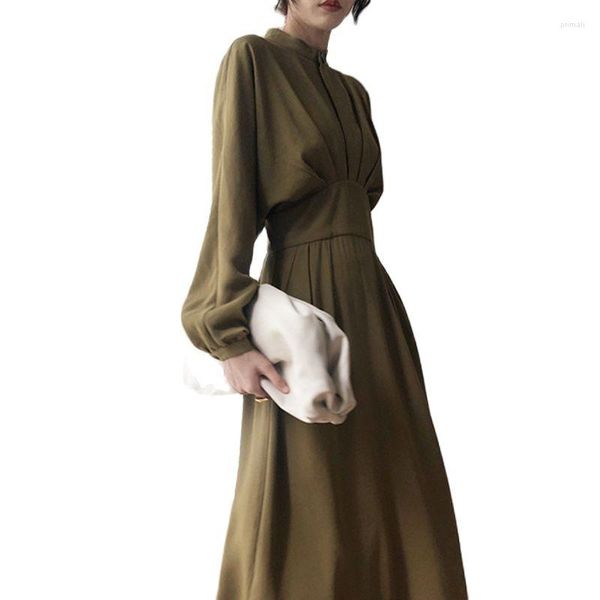 Sıradan Elbiseler 2023 Bahar Tarzı Kadın Elbise Fransız Retro Basit Kıyafet Uzun Süper Peri Serisi Tam Vücut