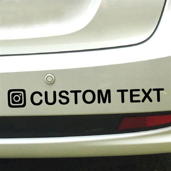 Nome de usuário personalizado do instagram com 5 cm de altura à prova d'água, adesivo de carro de várias cores CA--250j