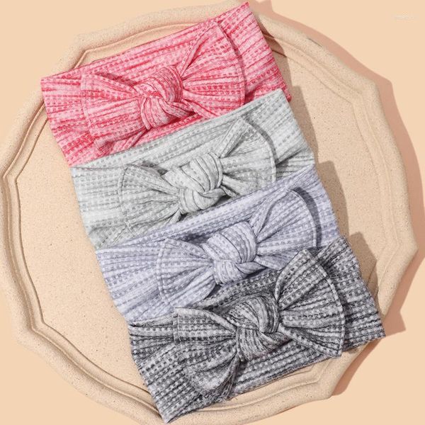 Haarschmuck Baby Turban Schleife Mädchen Stirnband Plaid Bänder Kinder Dehnbares Nylon Headwrap Weiche breite Bandagen Kleinkind