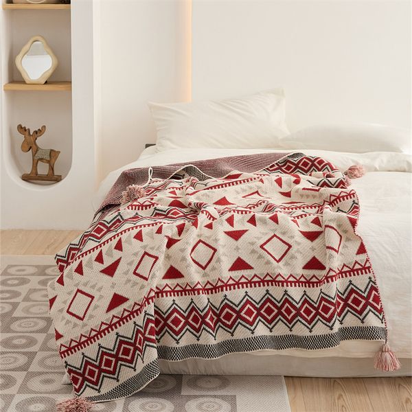 Coperta da pisolino per ufficio di tendenza alla moda Coperta da letto in famiglia Coperta da scialle con frange a coda di coda