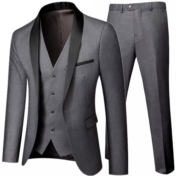 Ternos Masculinos Blazers Moda Boutique Negócios Casamento Terno Noivo 3 Pçs Conjunto Masculino Slim Fit Plus Size Vestido Jaqueta Calça Colete 230726