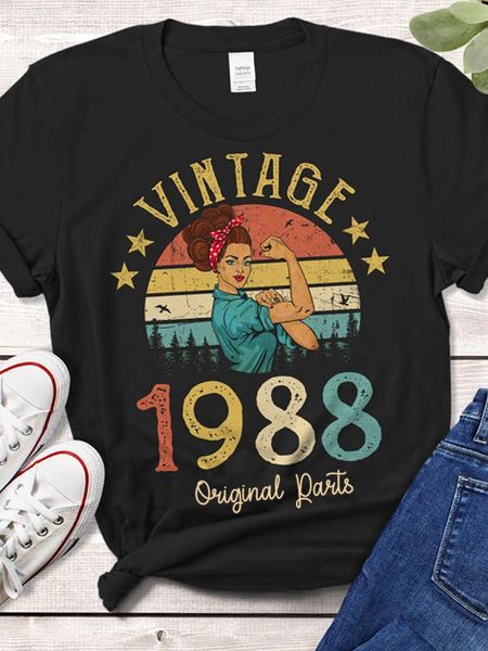 Vestido vintage 1981 peças originais camiseta 40 anos 40th ideia de presente de aniversário mulheres meninas mãe esposa filha camiseta retrô engraçada
