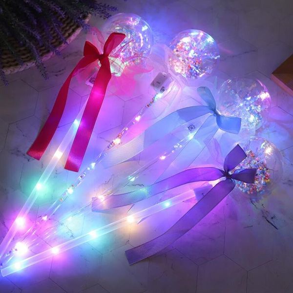 Varinha Bola Mágica Iluminada Bastão Brilhante Bruxa Feiticeira LED Varinhas Mágicas Brinquedo Rave Ótimo para Aniversários Fantasia de Princesa Halloween Crianças Brinquedos 220A