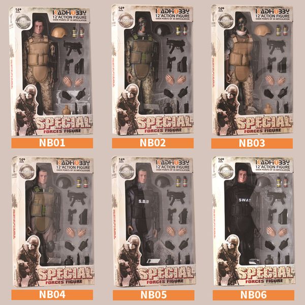 Aktionsspielfiguren-Sammlung NB01A NB02A NB03A NB04 NB05 1/6 Militär Armee Kampf Swat Soldat ACU Kräfte Figur Modell Spielzeug 230726