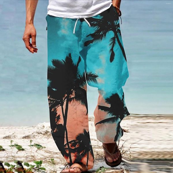 Pantaloni da uomo Summer Beach Hippie Harem per uomo Streetwear Baggy Boho Yoga Hawaiianss Cavallo basso Pantaloni Abbigliamento sportivo