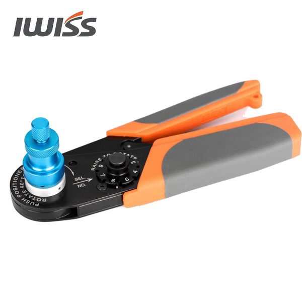 IWISS HD-3220A Einkerbungs-Crimpzange für Miniatur- und Subminiatur-Steckverbinder AWG 32–20. Verstellbare Zange