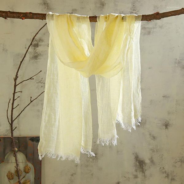 Sciarpe Creative Scialle di lino di colore puro Inverno Estate Primavera Donne sole-protettive Donna Multicolor Lunga morbida Pashmina