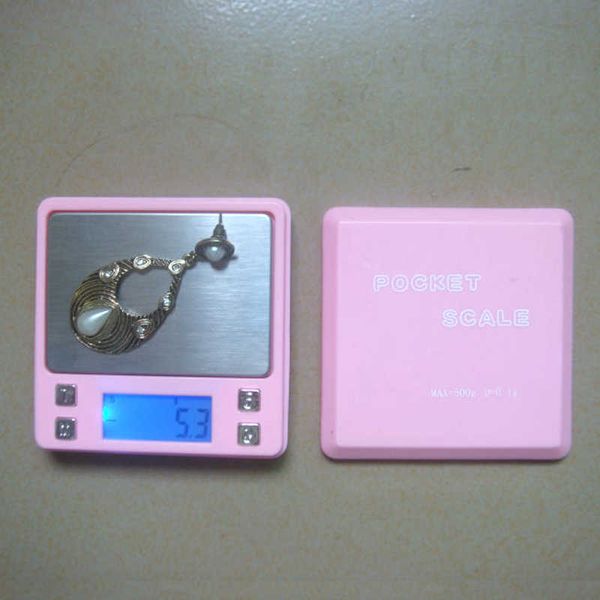 Balanças domésticas 0,01g 200g rosa joias digitais mini balança de bolso para ouro pesando grama grama x0726