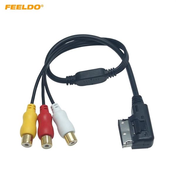 FEELDO Car Media Music 3-RCA Femmina A MDI AMI Interfaccia Cavo AUX Per Audi Volkswagen Skoda Wire Aux Adapter # 6220296l