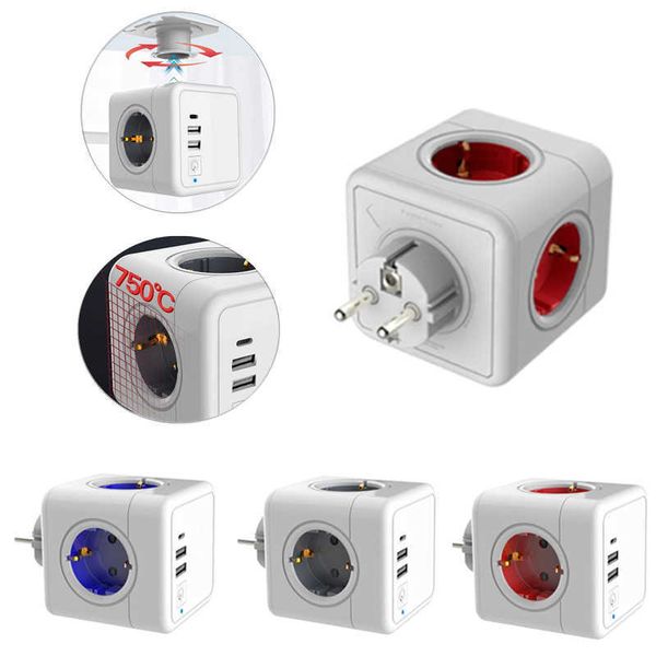 Smart Power Plugs Steckdosenleiste mit USB elektrisch mit Schalter + Typ C Steckdosenleisten Stecker Smart Outlet Verlängerungsadapter Home Travel Cube Steckdosenleiste HKD230727