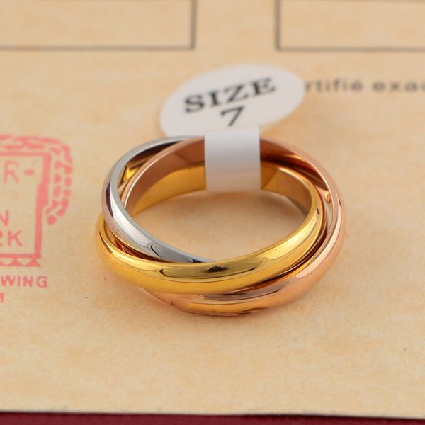 Designerringringe für Frauen Goldring drei Ringe und drei Farben 18k Gold und Silber Roségold Ehering Luxusring