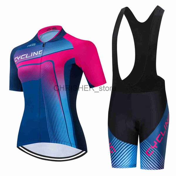 Conjuntos de camisas de ciclismo novas mulheres ciclismo camisa de manga curta conjunto de verão respirável terno esportivo mtb roupas de bicicleta roupas femininas roupas casuais x0727