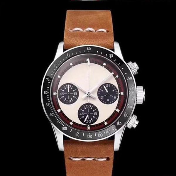 UHR Chronograph Vintage Perpetual Paul Newman Japanisches Quarz Edelstahl Herrenuhren Uhr Armbanduhren282u306n