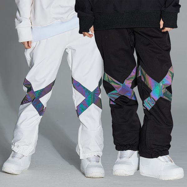 Altri articoli sportivi Pantaloni da sci Uomo Donna Sci riflettente bianco Inverno Outdoor Caldo antivento Impermeabile Snowboard Donna Uomo Pantaloni neri 230726