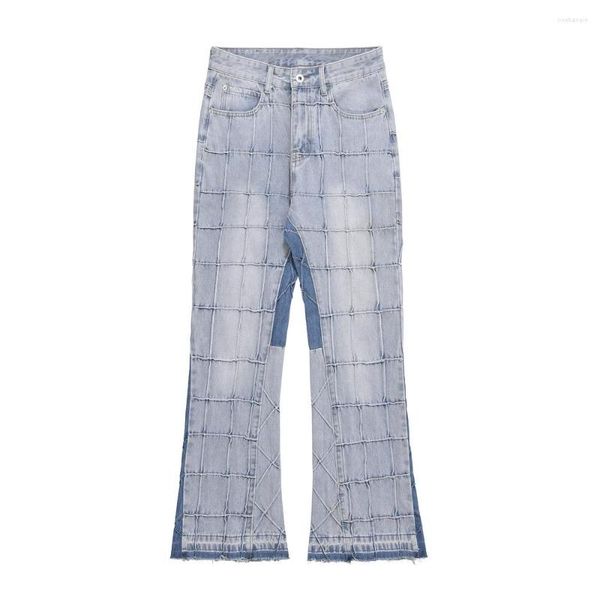 Jeans da uomo uomo pieghettato impiombato europeo americano high street lavato a tutta lunghezza pantaloni larghi a gamba larga harajuku casual