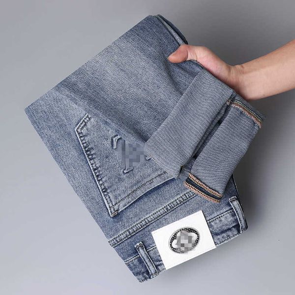 Jeans firmati 24ss per uomo Edizione di lusso Sottile elastico Slim Fit Jeans lunghi lavati vecchi pantaloni da uomo 28 29-36 38